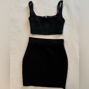 A World Away Suede Set (Skirt and Crop Top), Size S